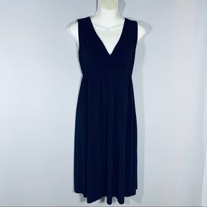 Black Knit V-neck Dress
